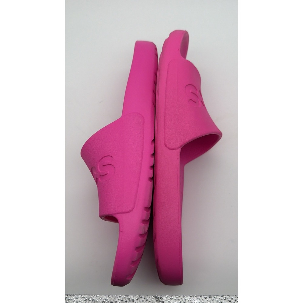 Crocs Slides Neon Pink Slip On Sandals Women's Size 7 - Picture 6 of 6